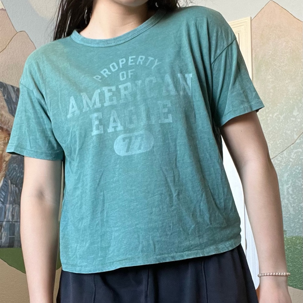Green American Eagle T Shirt